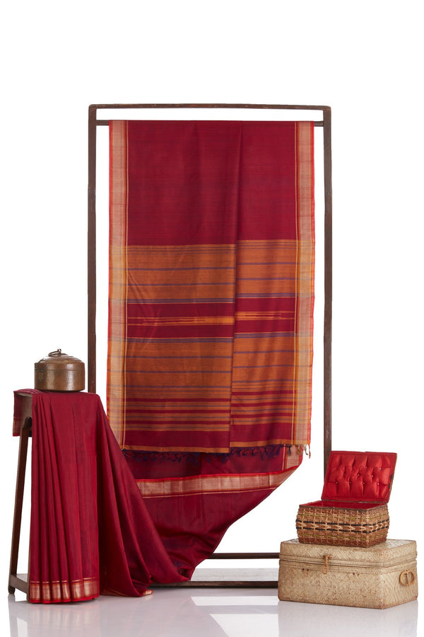 Pooja Plain SilCot Maroon