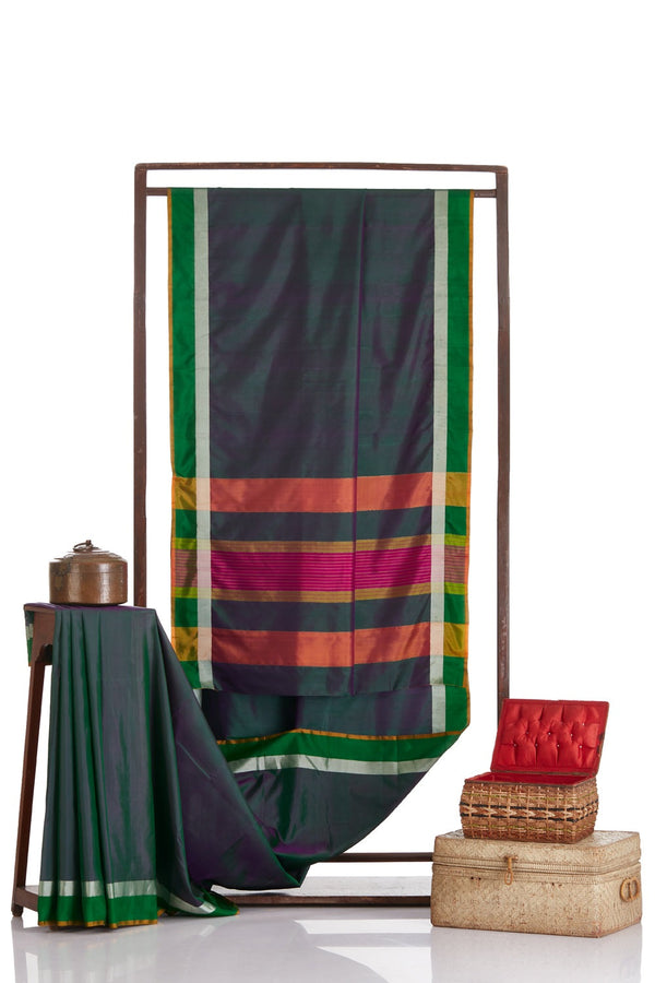 Fancy Pallu Green shot