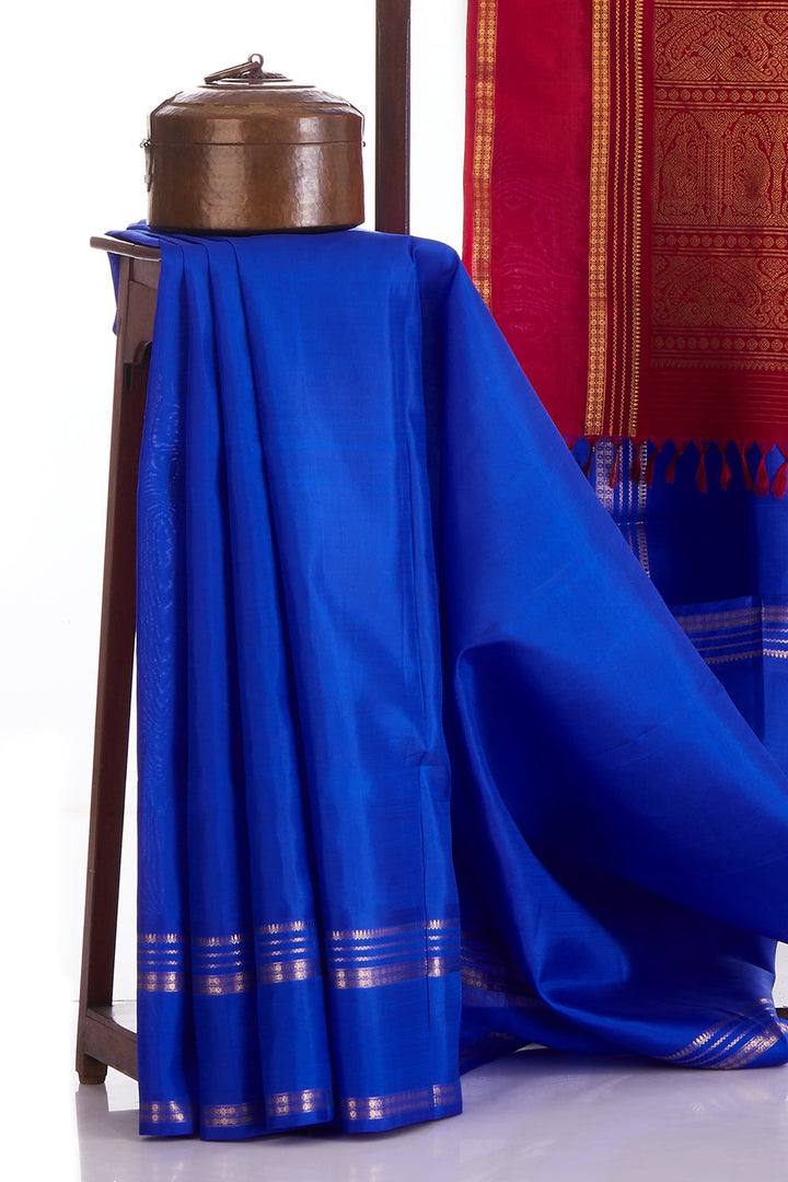 Geeta Elephant Pallu Blue