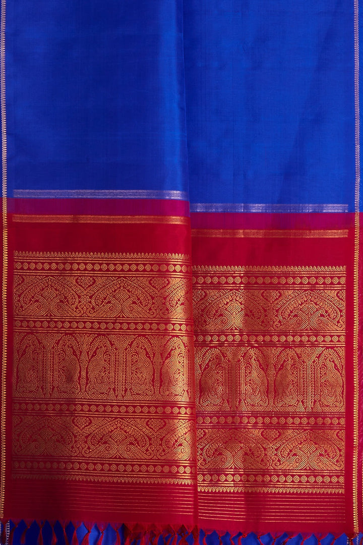 Geeta Elephant Pallu Blue