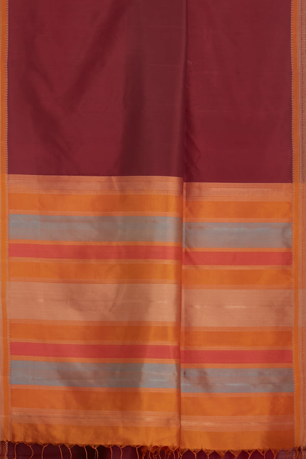 Kolam Satin Border Maroon