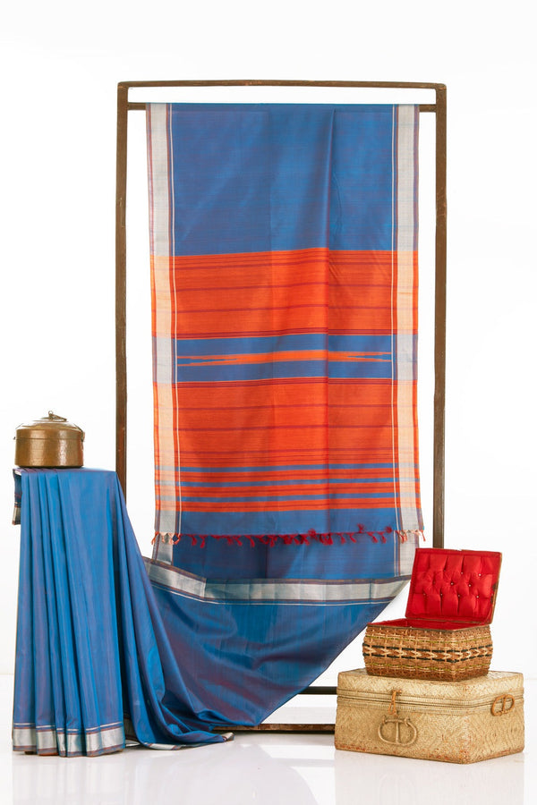 Pooja Plain Silcot Blue Shot