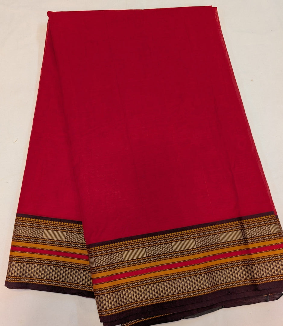 Red Woven Bdr Cotton