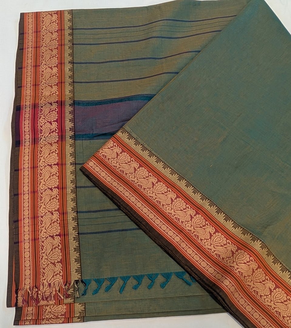 Green shot Woven Bdr Cotton