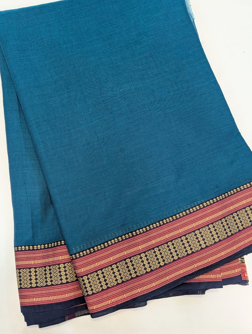 Blue Woven Bdr Cotton