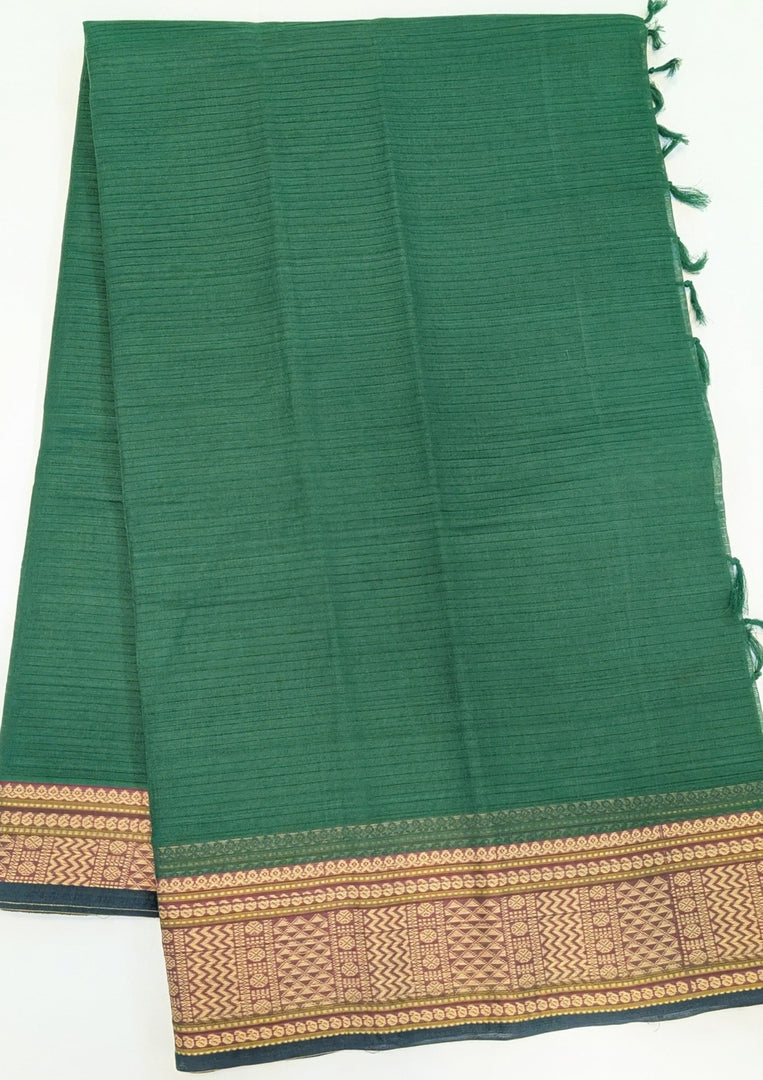 Green Doria Stripes Woven Bdr Cotton