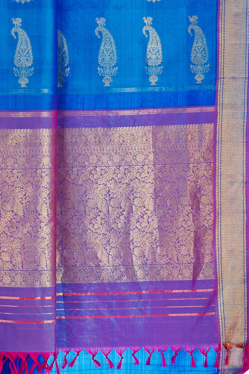 Pavithra Saree Blue – Vimor Sarees